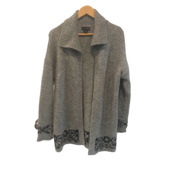 Adrienne Vittadini Wool Alpaca Cozy Warm Open Cardigan Sweater Sz Medium Cottage - Picture 3 of 10